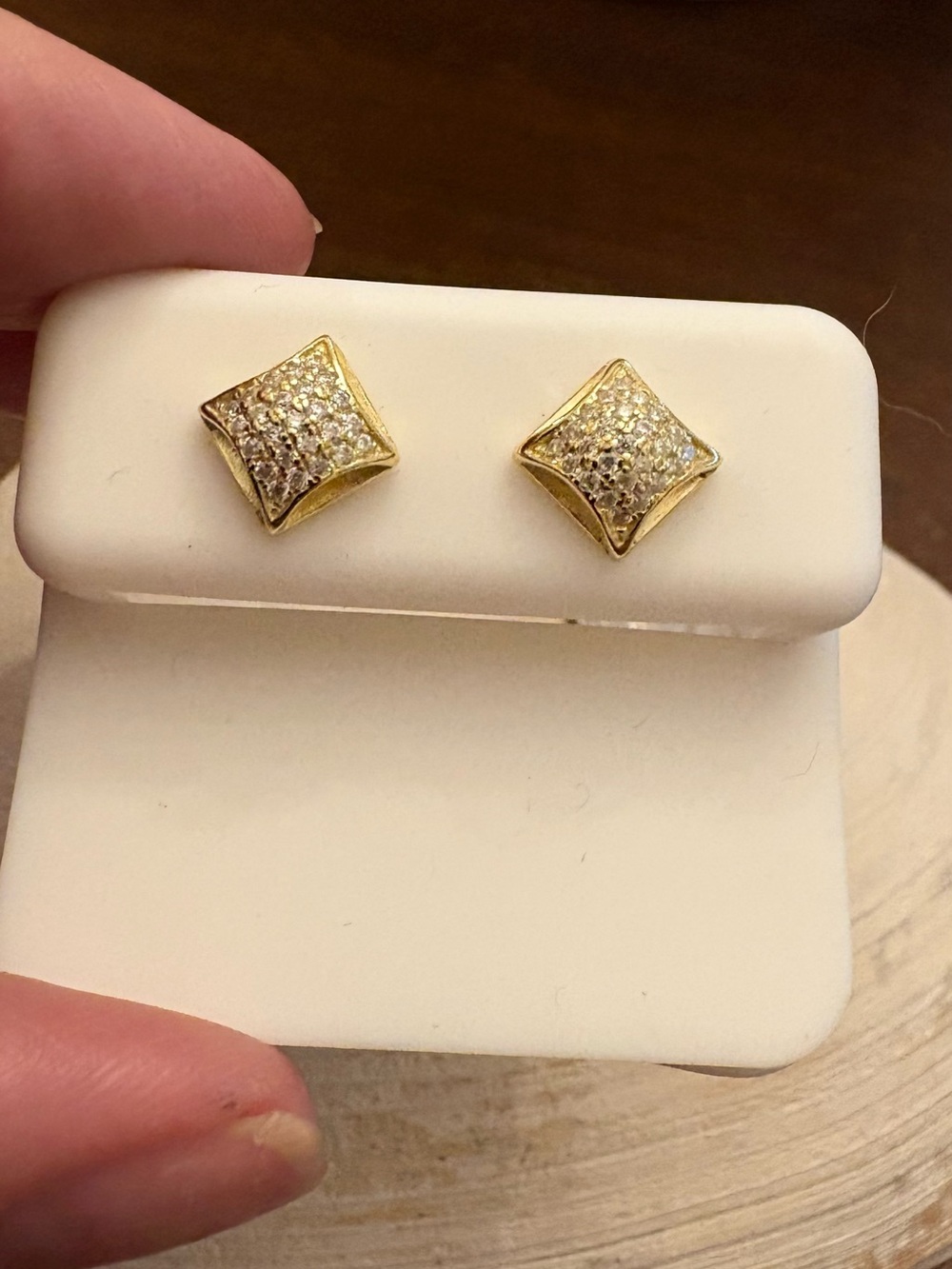 NWT! 925 Moisanite Pave Square Stud Earrings